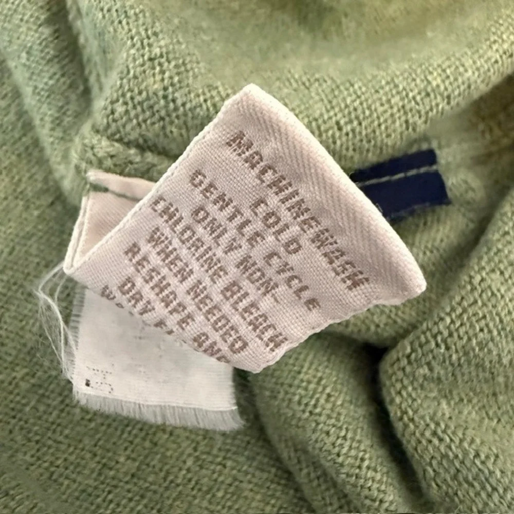 Banana Republic Cotton Cashmere V-Neck Sweater Vest Green Medium